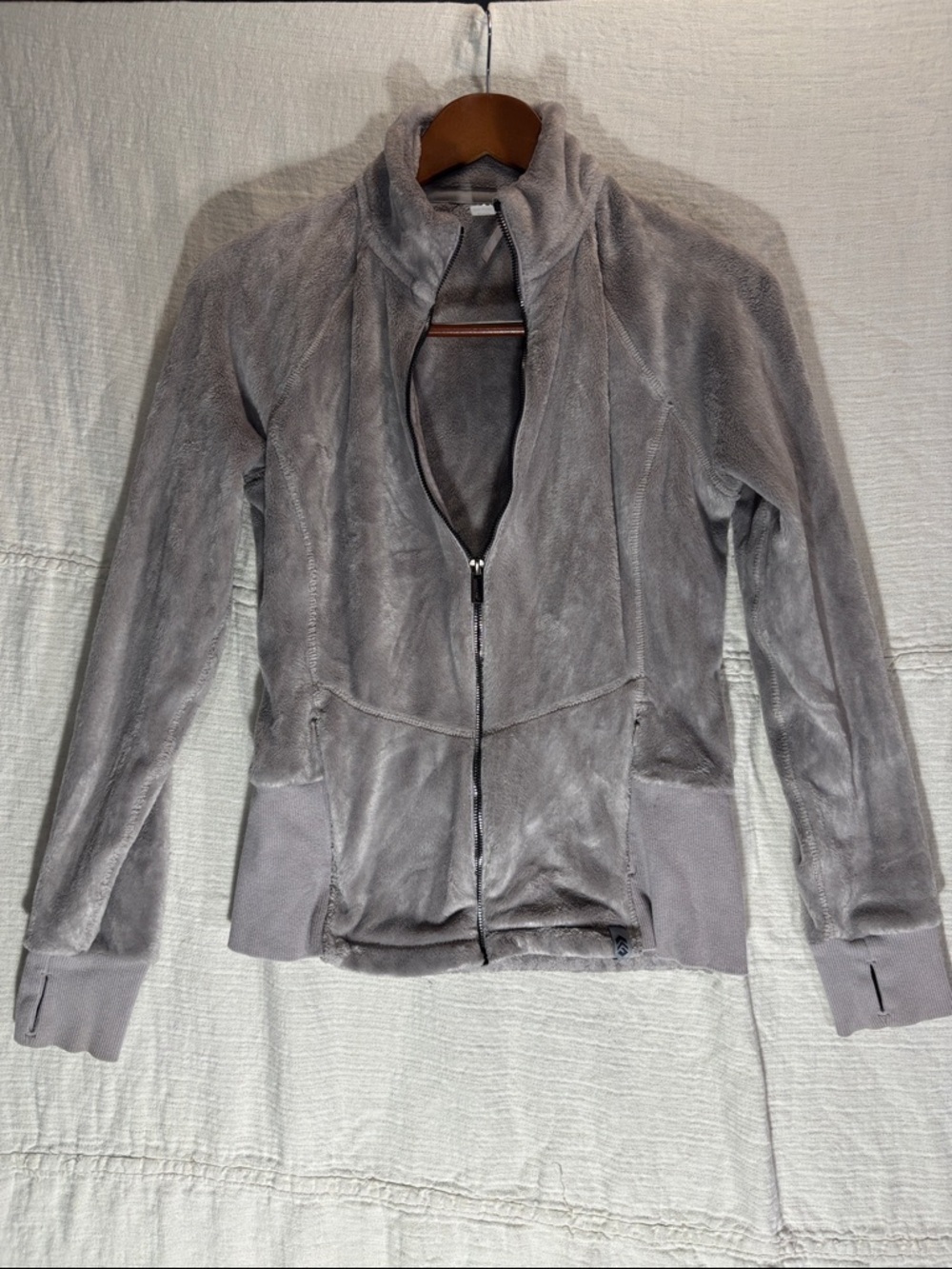 Free Country Gray Plush Full-Zip Teddy Jacket